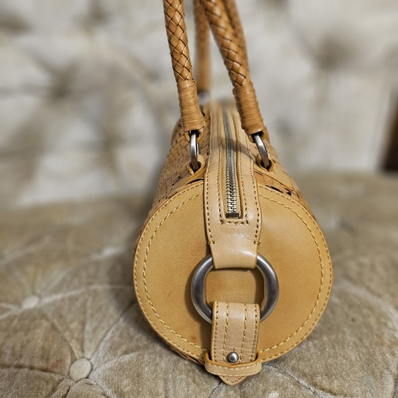 (Sold)Authentic Cole Haan leather woven  hotdog bag - Picture 4 of 11